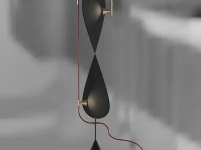 Floor lamp with spiral textile screen 3D model