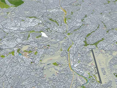 Yaounde Cameroon 40km Low-poly 3D model