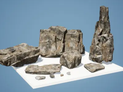 Rocks Pack Low-poly 3D model purchase