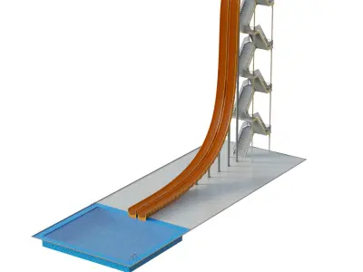 Water Slide 02 Low-poly 3D model