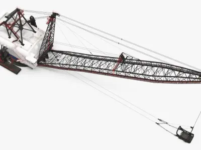  Dragline Excavator Mining Machine White 