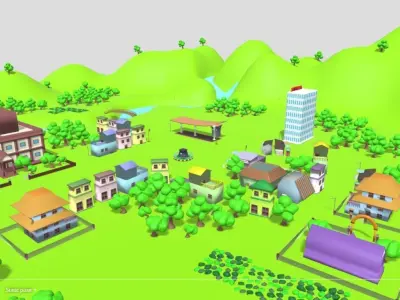 Motu patlu furfari nager village town 3D model