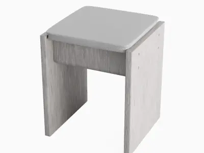 Wooden Stool Set  3D model