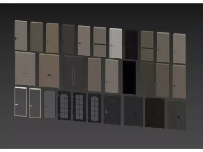 Modern Interior Doors 3D model