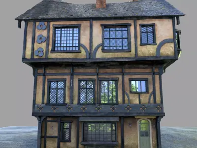 Wide Tudor House 3D model