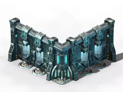 Machinery - Wall - Glass Container 01 3D model