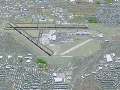 Syracuse Hancock Airport 10km Low-poly 3D model