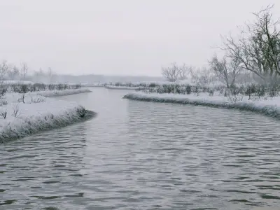 Winter River Generator Low-poly 3D model