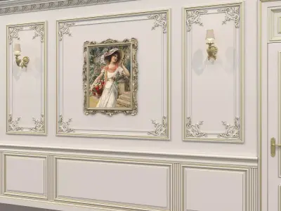 Wall Molding in Classic French style 45 3D model
