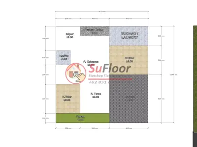 House 9x10m code 557 - Sketchup 3D model 3D model 3D model