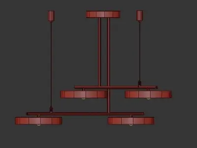 AX354 light fixture with four lights 3D model
