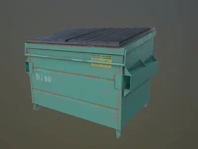 Dumpster - 4K PBR Game Ready trash can Low-poly 3D model