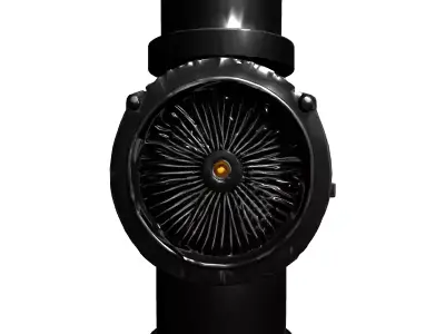 Industrial Ventilation Fan System Low-poly 3D model