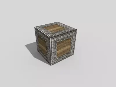 low poly metal crate Low-poly 3D model