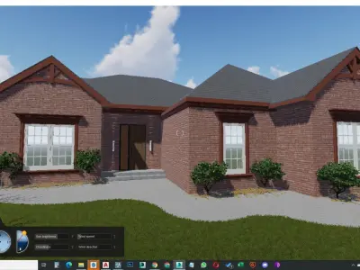 Traditional Style wood house Craftsman Exterior 3D model