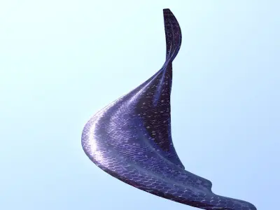 Elegant purple fantasy building 3D model