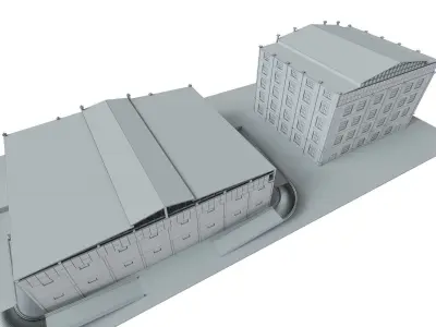 old buildings industry  3D model