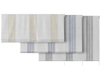 Roman Curtains 75 Pottery Barn Riviera Striped 3D model