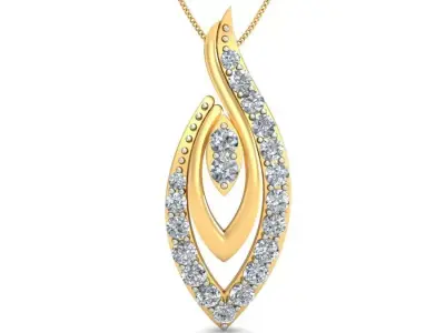 Pendant 3dm stl FBX OBJ Render Detail diamond in gold 3D print model get
