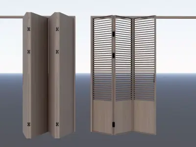 Interior folding shutter door -A4 3D model