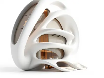 Futuristic Organic Architecture Model Pack Low-poly 3D model