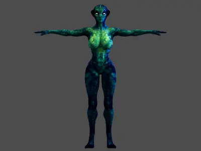 Female Alien Creature 3D model