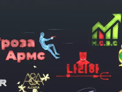 17 Detailed Cyberpunk Holograms Low-poly 3D model