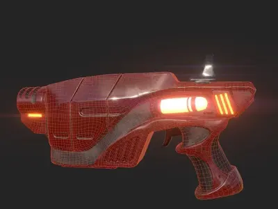 SCI-FI Futuristic Guns Pistols TEXTURED GAME READY 3D Low-poly 3D model