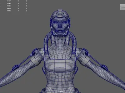 Futuristic Human model Low-poly 3D model