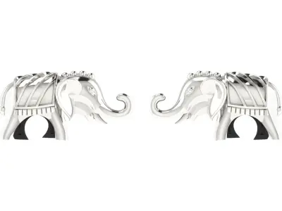 Light Weight White Gold Diamond Earring  -EAR-026 3D print model