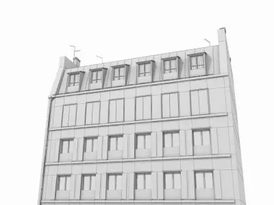 Old Paris House 005 Low-poly 3D model