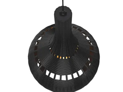 Montauk Handwoven Rattan Teardrop Pendant 20 Inch 3D model