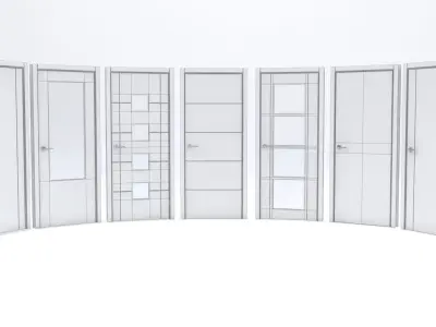 Pack of design indoor doors Low-poly 3D model