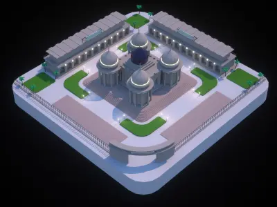 Arabic Masjid Palace M4 Low-poly 3D model
