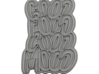 Good Food Good Mood Neon Sign 3D model