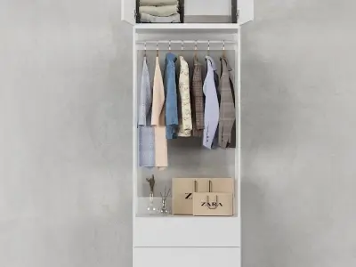 Ikea Ophus Wardrobe 2-Door and 3 Drawers 3D model