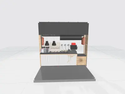 Japanese Snack Stall Low-poly 3D model