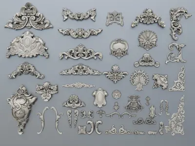  40 baroque ornaments 