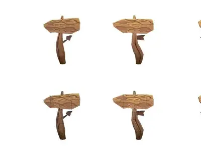 Guidepost Pack 20-29 Low-poly 3D model