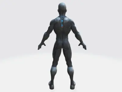 Scifi super hero in suit 3D model