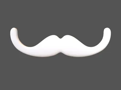 Mustache Symbol V1 002 Low-poly 3D model