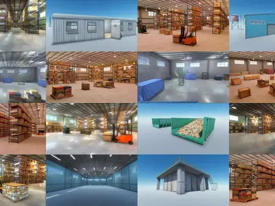 Big Warehouse Pack and Industrial Props Collection