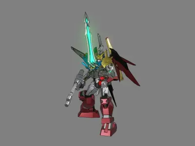 Attacker Gundam 2 A 3D model