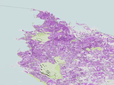 Qingdao Tsingtao City  urban planning maquett  building  Terrain 3D model