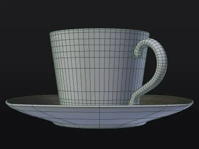 Tea Cup Low-poly 3D model