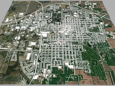 Cityscape Monroe Wisconsin United States 3D model