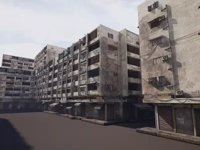 Old Generic 3D building Model by zambeelstudios Low-poly 3D model