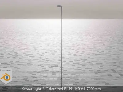 Street Light 5 Galvanized F1 M1 K0 A1 7000mm  Low-poly 3D model
