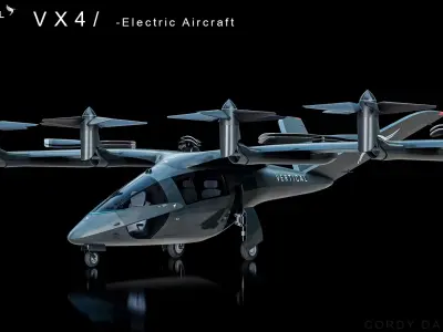  Rigged VX4 - Electric Aircraft EVTOL Vertical Aerospace PBR 