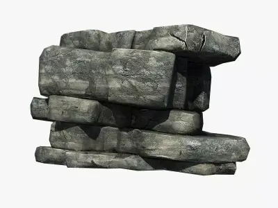 Rocky Cliff Low-poly 3D model